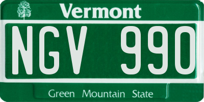 VT license plate NGV990