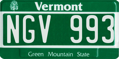 VT license plate NGV993