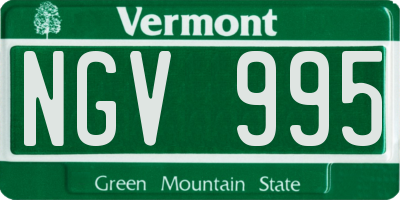 VT license plate NGV995