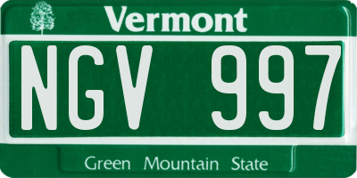VT license plate NGV997