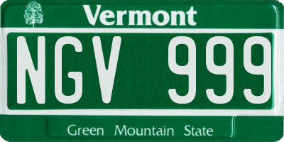VT license plate NGV999