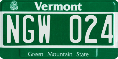 VT license plate NGW024