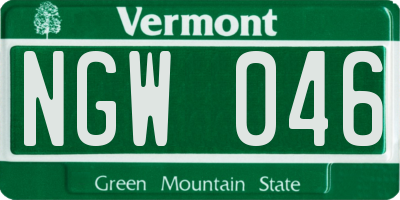 VT license plate NGW046