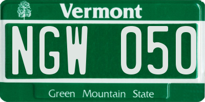 VT license plate NGW050