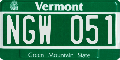 VT license plate NGW051