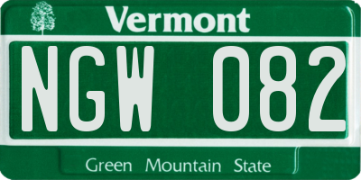 VT license plate NGW082