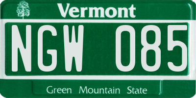 VT license plate NGW085