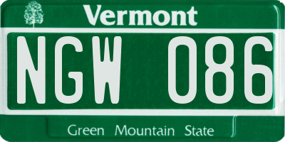 VT license plate NGW086