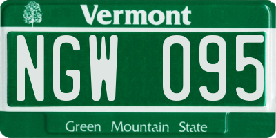 VT license plate NGW095