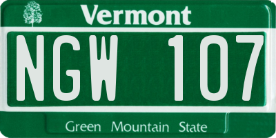 VT license plate NGW107