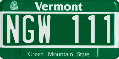 VT license plate NGW111