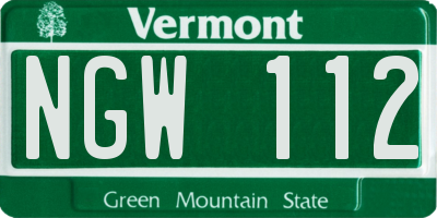 VT license plate NGW112