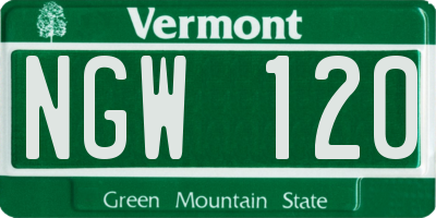VT license plate NGW120