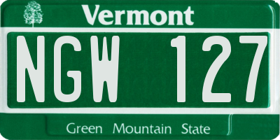 VT license plate NGW127