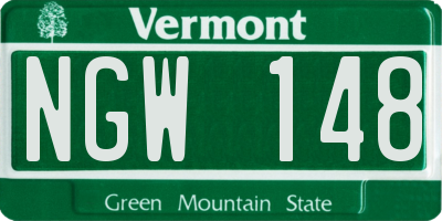 VT license plate NGW148