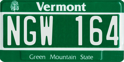 VT license plate NGW164