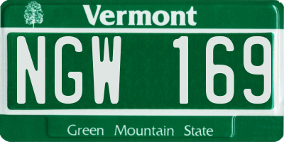 VT license plate NGW169
