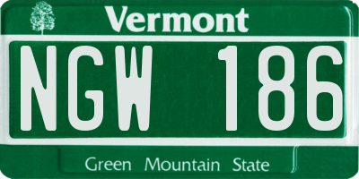 VT license plate NGW186