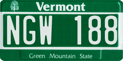 VT license plate NGW188