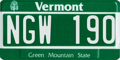 VT license plate NGW190