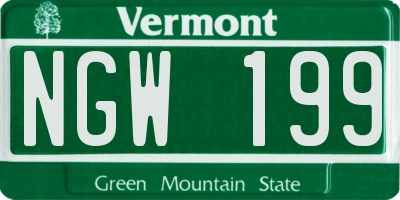 VT license plate NGW199