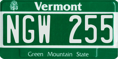 VT license plate NGW255
