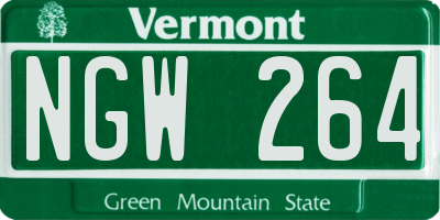 VT license plate NGW264