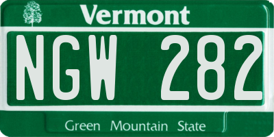 VT license plate NGW282