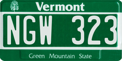 VT license plate NGW323