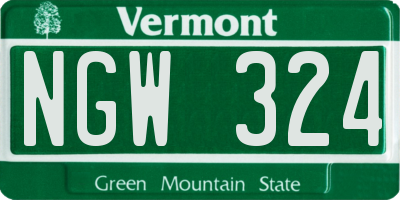 VT license plate NGW324