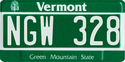 VT license plate NGW328