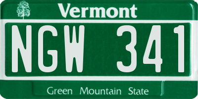 VT license plate NGW341