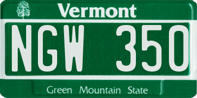 VT license plate NGW350