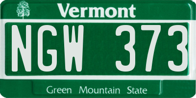 VT license plate NGW373