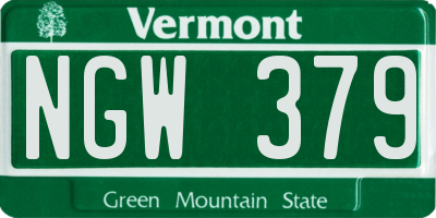 VT license plate NGW379