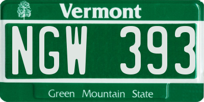 VT license plate NGW393