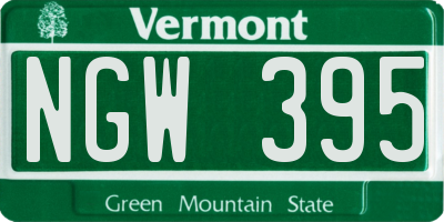 VT license plate NGW395