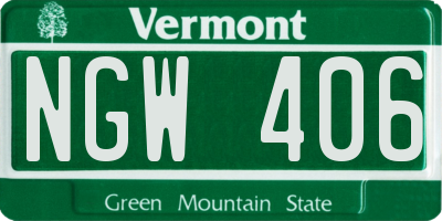 VT license plate NGW406