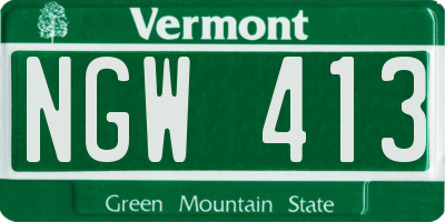 VT license plate NGW413