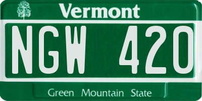 VT license plate NGW420