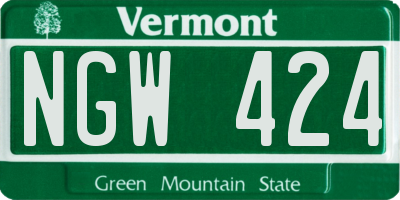 VT license plate NGW424