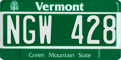 VT license plate NGW428