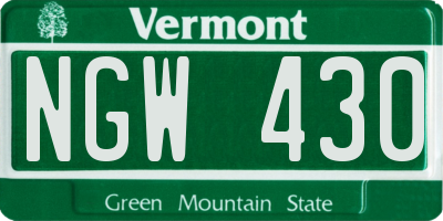 VT license plate NGW430