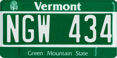 VT license plate NGW434