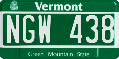 VT license plate NGW438