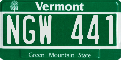 VT license plate NGW441