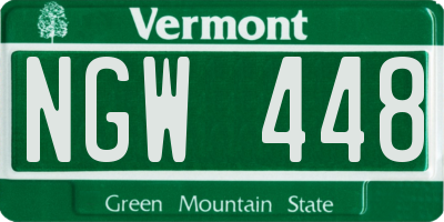 VT license plate NGW448