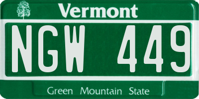 VT license plate NGW449