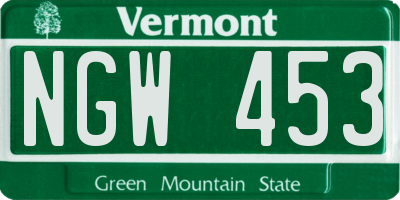 VT license plate NGW453