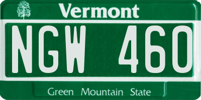 VT license plate NGW460